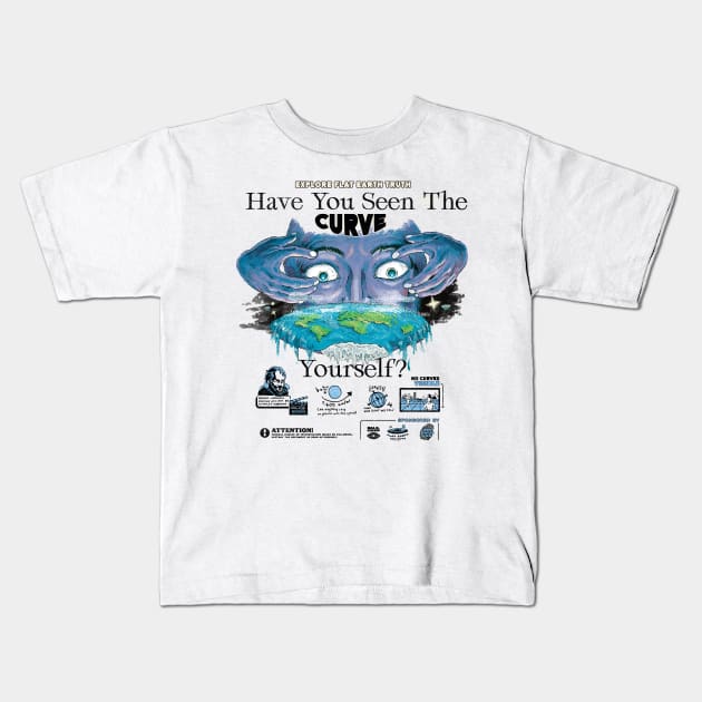 Explore the Flat Earth Truth Kids T-Shirt by halilkarasu